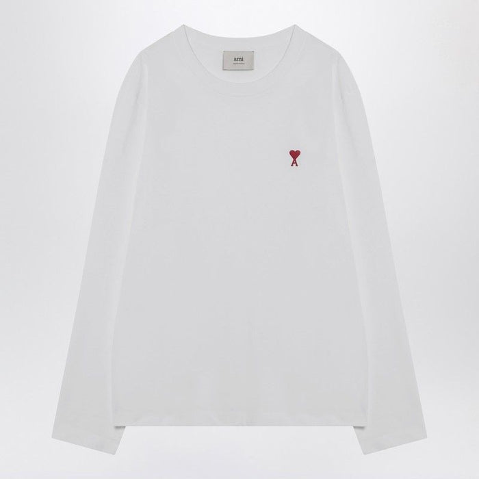 Ami Paris White Ami De Coeur Sweater