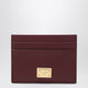 Dolce&Gabbana Bordeaux Leather Cardholder With Logo Plate