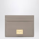Dolce&Gabbana Taupe Leather Card Holder With Logo Plaque