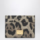 Dolce&Gabbana Card Holder In Leopard-Print Dauphine Leather With Logo Plaque