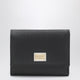 Dolce&Gabbana Black Dauphine Leather Wallet With Logo Plaque