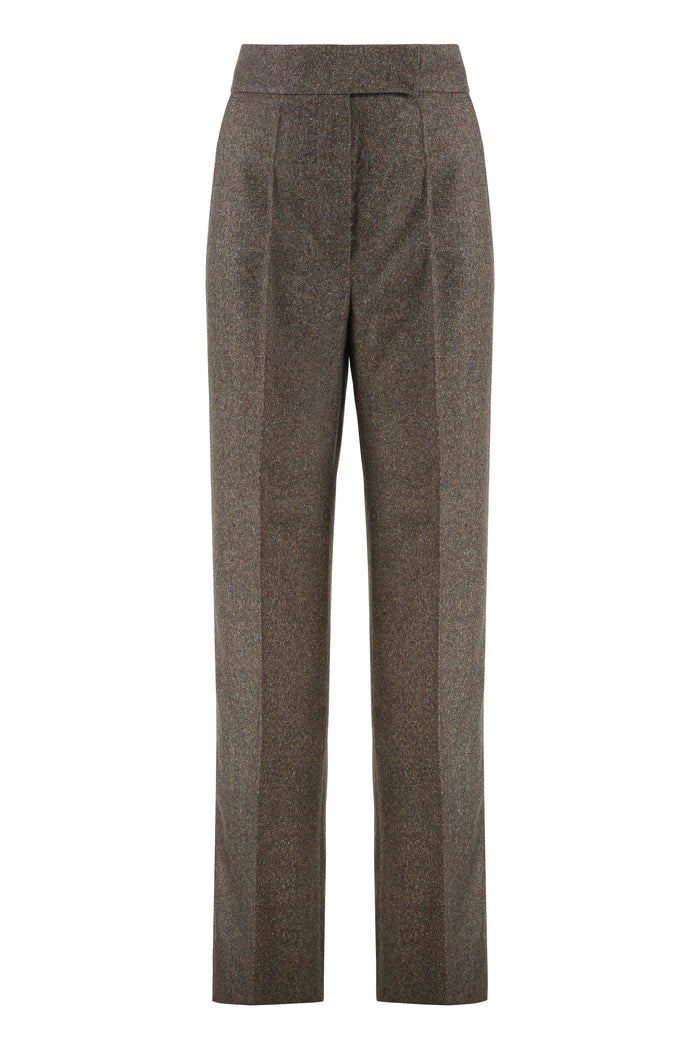 Max Mara Wide Wool Flannel Trousers