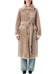 Urbancode Reversible Faux Fur Belted Coat With Suede Interior
