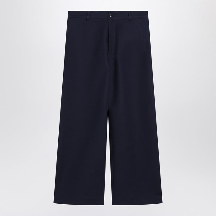 Acne Studios Navy Blue Satin Trousers