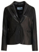 Semper Black Leather Blazer Jacket