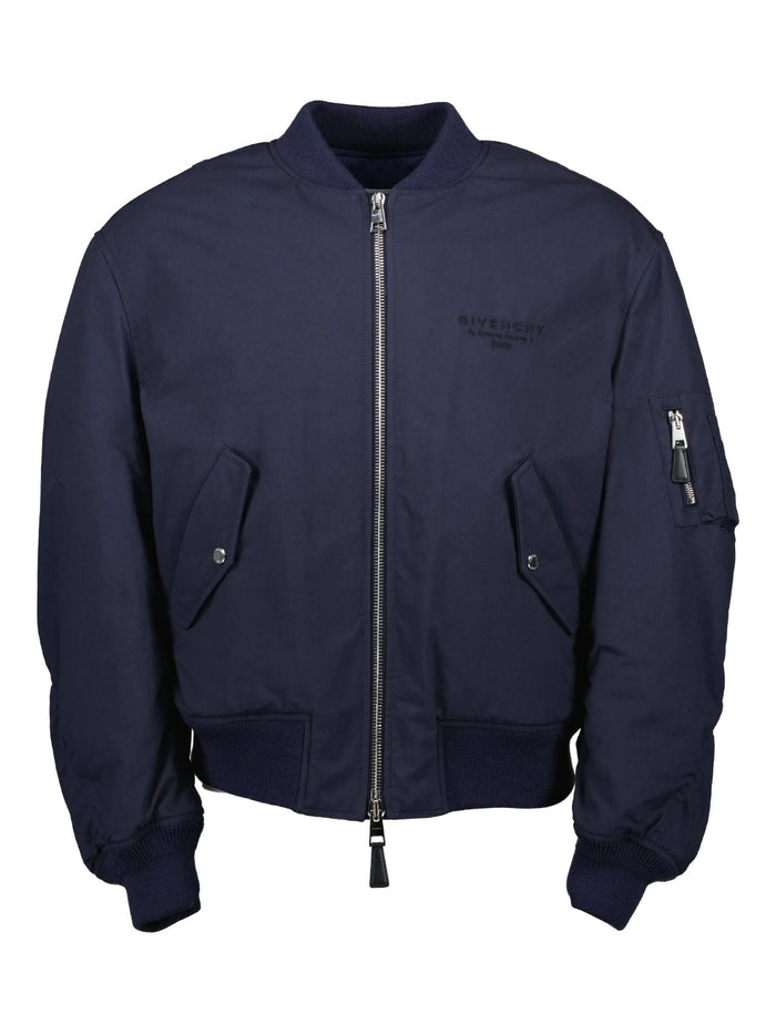 Givenchy Blue Cotton Twisted Arms Bomber