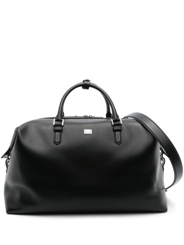 Dolce & Gabbana Duffle Bag In Black Calfskin