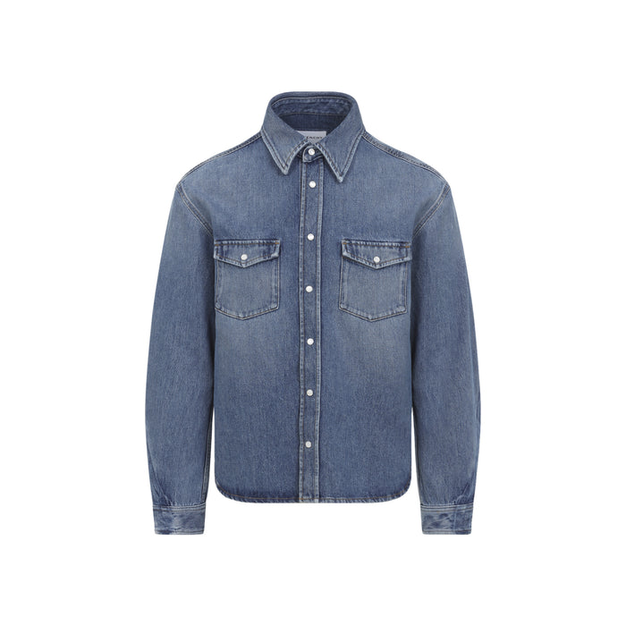 Givenchy Couture Seam Shirt In Shadow Washed Denim