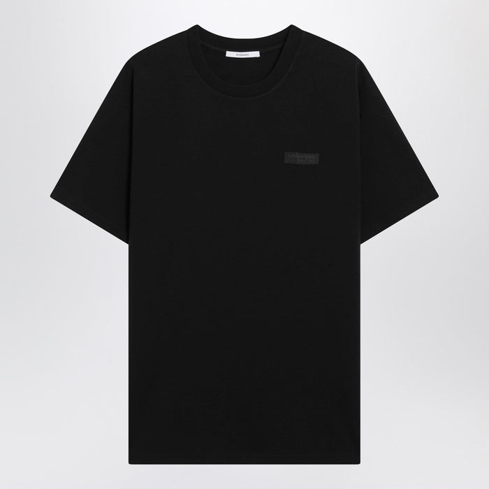 Givenchy Black Cotton T-Shirt With Logo Patch