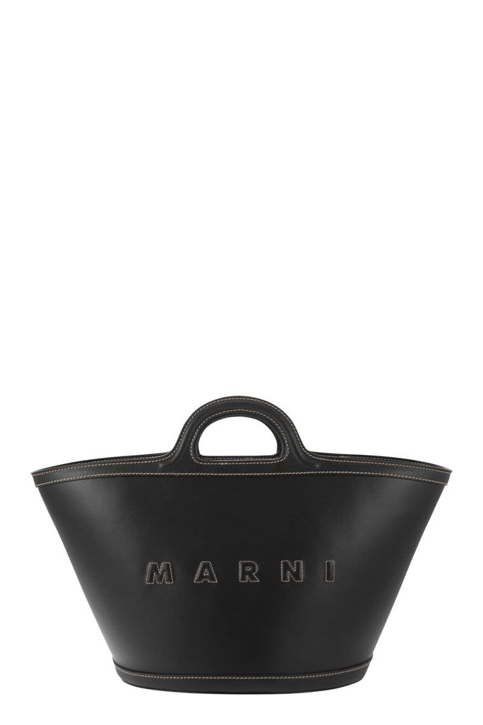 Marni Black Leather Small Tropicalia Handbag