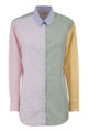 Mc2 Saint Barth Multicolour Striped Cotton Shirt With Back Embroidery