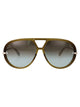 Bottega Veneta Brown-Silver-Brown Acetate Sunglasses