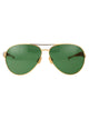 Bottega Veneta Gold Gold Green Metal Sunglasses
