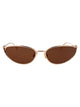 Bottega Veneta Gold-Gold-Brown Metal Sunglasses