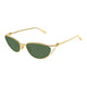 Bottega Veneta Gold-Gold-Green Metal Sunglasses