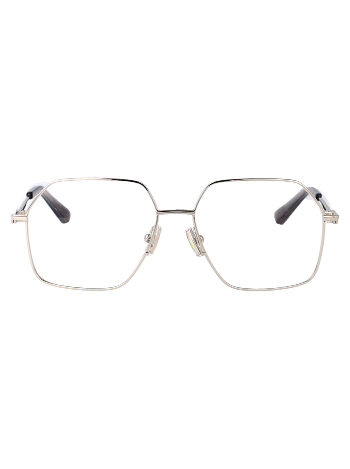 Bottega Veneta Silver-Silver-Transparent Metal Glasses