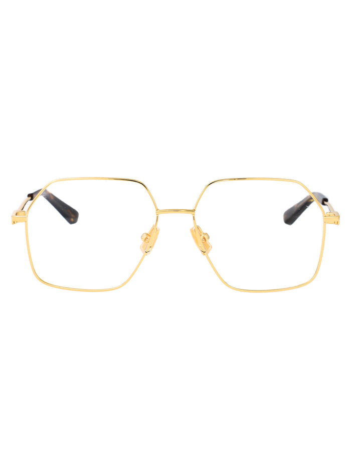 Bottega Veneta Gold Metal Optical Glasses