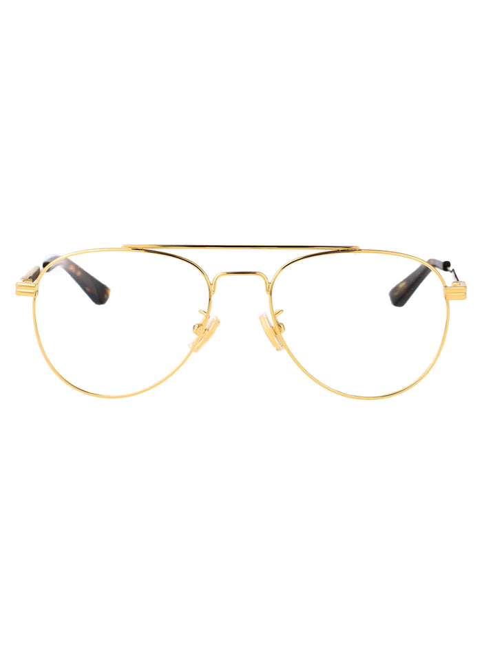 Bottega Veneta Gold Metal Optical Glasses