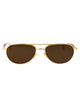 Bottega Veneta Gold-Gold-Brown Metal Sunglasses