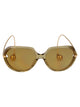 Bottega Veneta Yellow-Gold-Brown Recycled Acetate Sunglasses