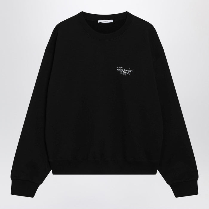 Givenchy Black Brushed Cotton Sweatshirt With Logo