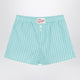 Mc2 Saint Barth Aqua Green Striped Cotton Shorts