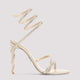 Rene Caovilla Beige Satin Cleo Crystal Sandals