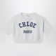 Chloé White Cropped Sweatshirt With Logo Embroidery