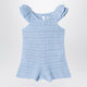 Chloé Light Blue Openwork Romper With Logo Embroidery