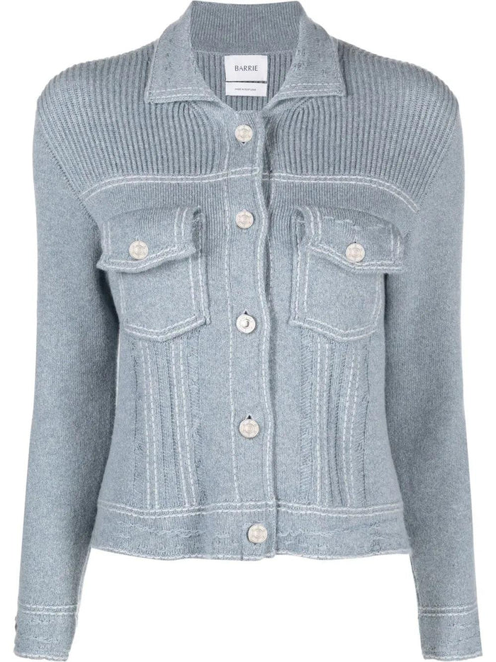 Barrie Cardigan Vauero Bolsillos Azul