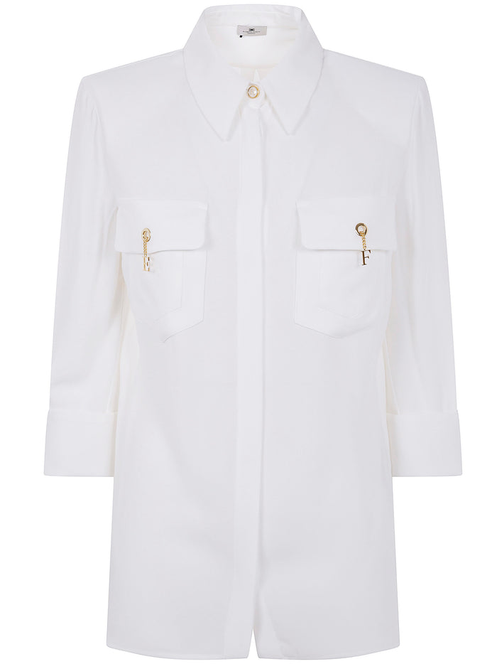 Elisabetta Franchi Long Sleeve Hith Pircing Pocket