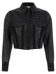 Elisabetta Franchi Logo Embroidery Maxi Crop Shirt