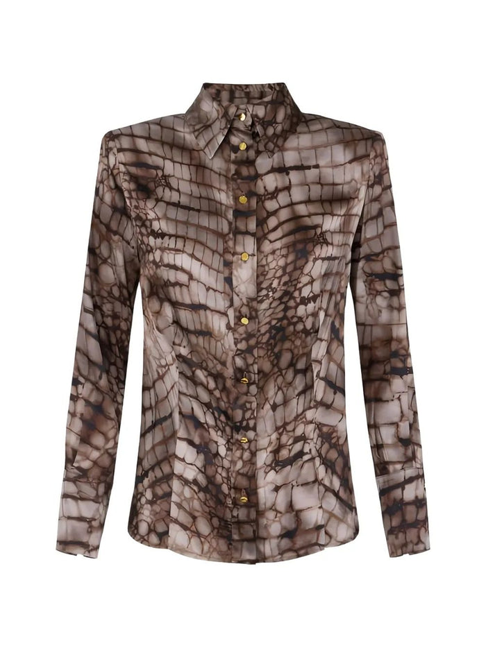 Elisabetta Franchi Cacao Cotton Shirt