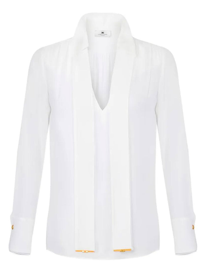 Elisabetta Franchi Viscose Georgette Shirt With Sash