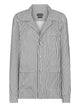 Tom Ford Striped Silk Pj Shirt With Piping And Tonal Tf Embroidered Logo