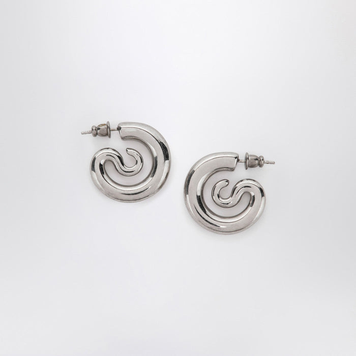Panconesi Serpent Hoops Extra Small Earrings In Silver Tone