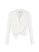 Elisabetta Franchi White Ls Bodysuit Wide Neckline