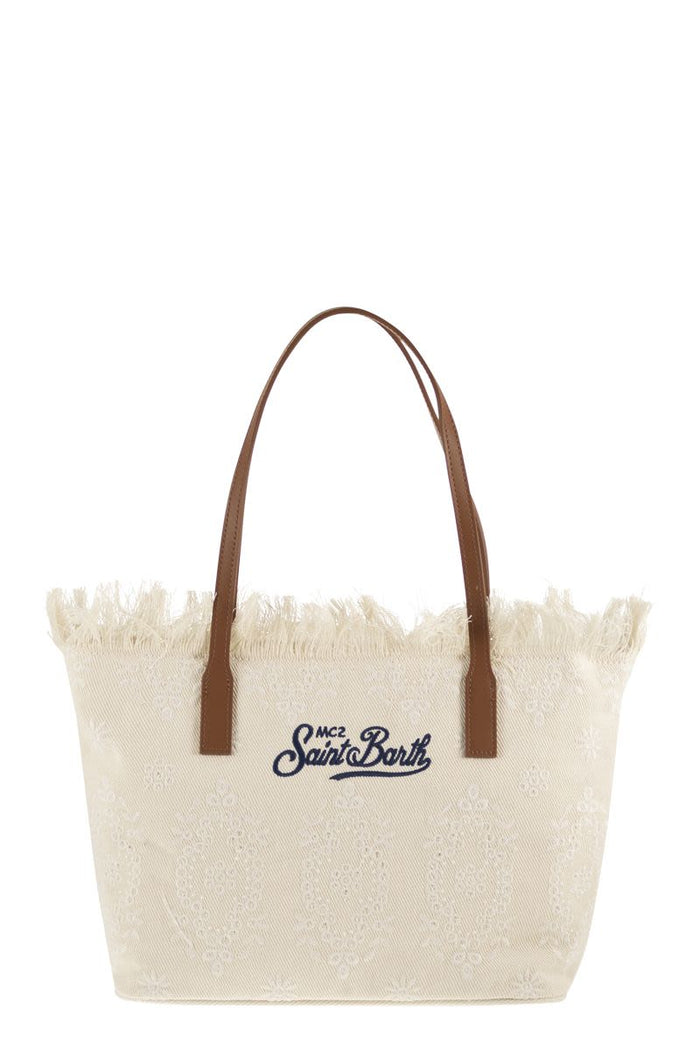 Mc2 Saint Barth City Sangallo Shopper Bag With Embroidered Logo