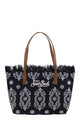 Mc2 Saint Barth City Canvas Shopper Bag With Embroidery And Logo