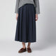 Pt01 Blue Pleated Cottonblend Skirt