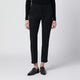 Pt01 Black Slimfit Cottonblend Trousers