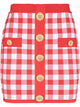 Balmain Vichy Buttoned Mini Skirt