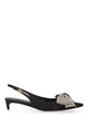 Dolce & Gabbana Satin Slingback With Rhinestone Embroidery