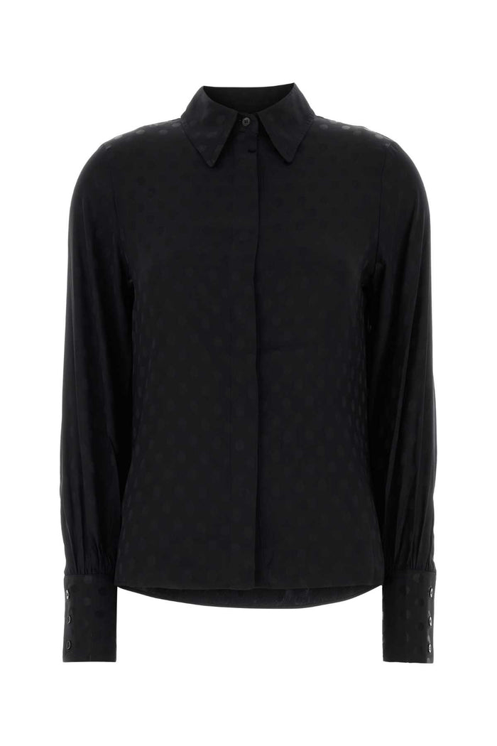 Isabel Marant Black Stretch Silk Teysa Shirt