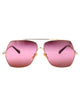 Chloé Gold-Gold-Red Metal Sunglasses