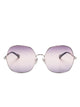 Chloé Silver-Silver-Violet Metal Sunglasses