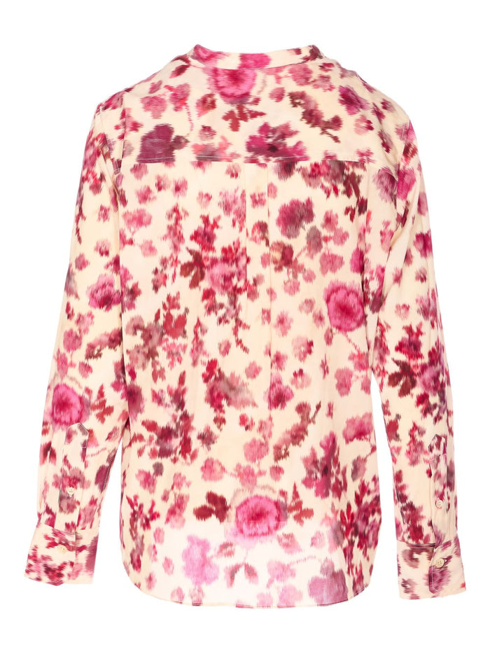 Isabel Marant Rusak Silk Rose Print Blouse