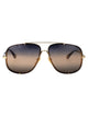 Chloé Gold-Gold-Blue Metal Sunglasses