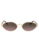 Chloé Gold-Gold-Green Metal Sunglasses