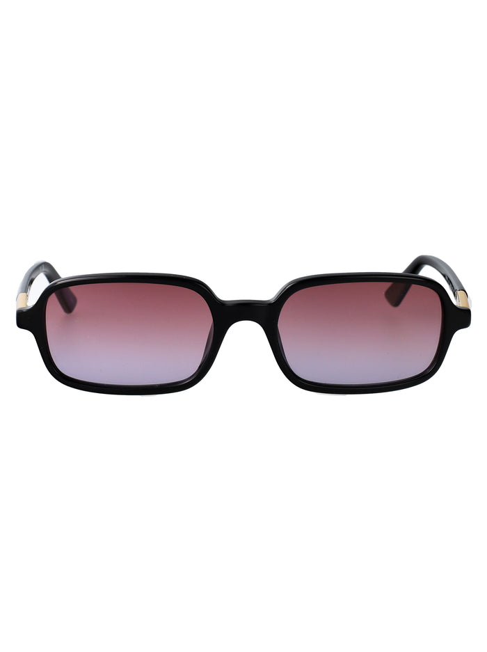 Chloé Black-Black-Red Acetate Sunglasses